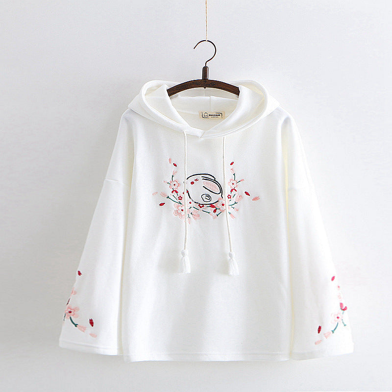 Kawaii Rabbit Flower Hoodie