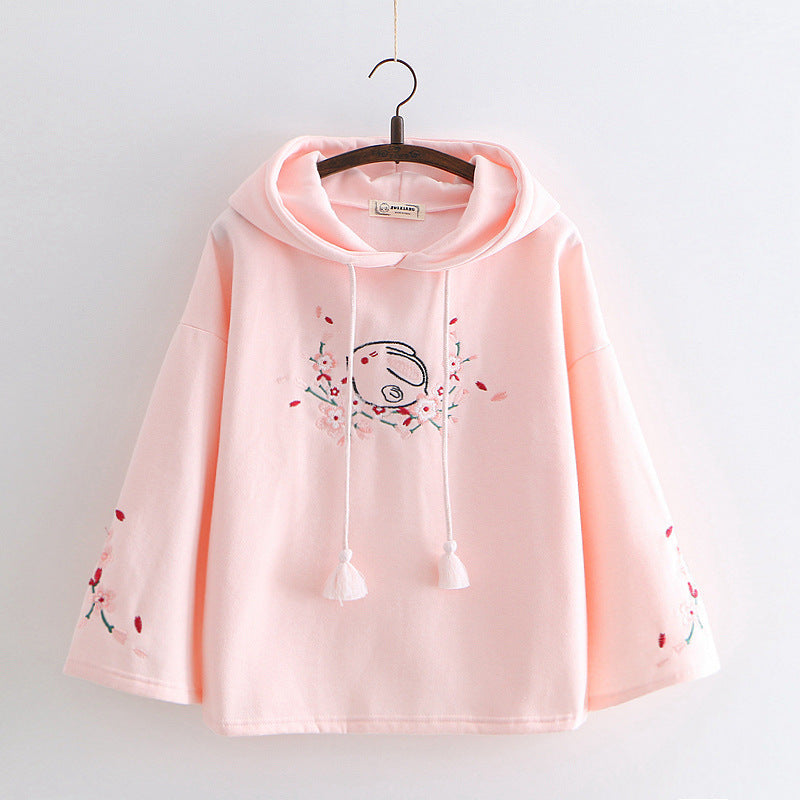 Kawaii Rabbit Flower Hoodie