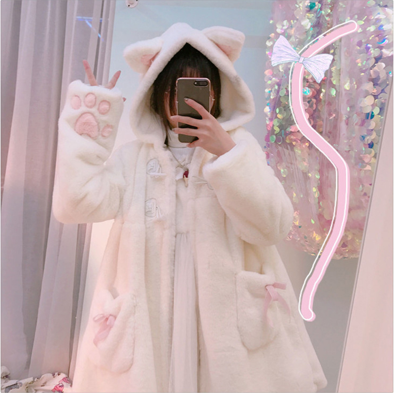 Kawaii Cat Hooded Warm Coat