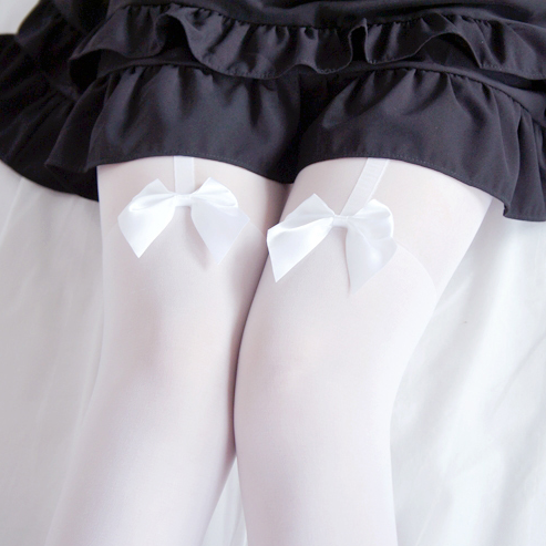 Black/white Bowknot Pantyhose