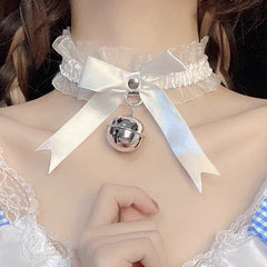 Lace Bow Bell Necklace