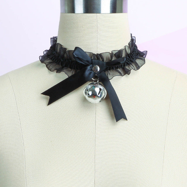 Lace Bow Bell Necklace