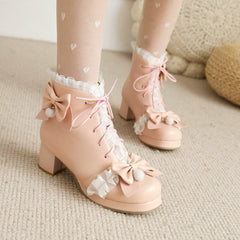 Lace Bow Boots