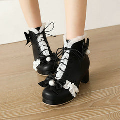 Lace Bow Boots