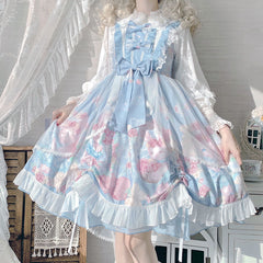 Lace Bow Bunny Flower Sling Dress