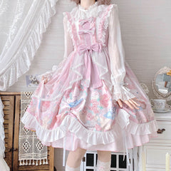 Lace Bow Bunny Flower Sling Dress