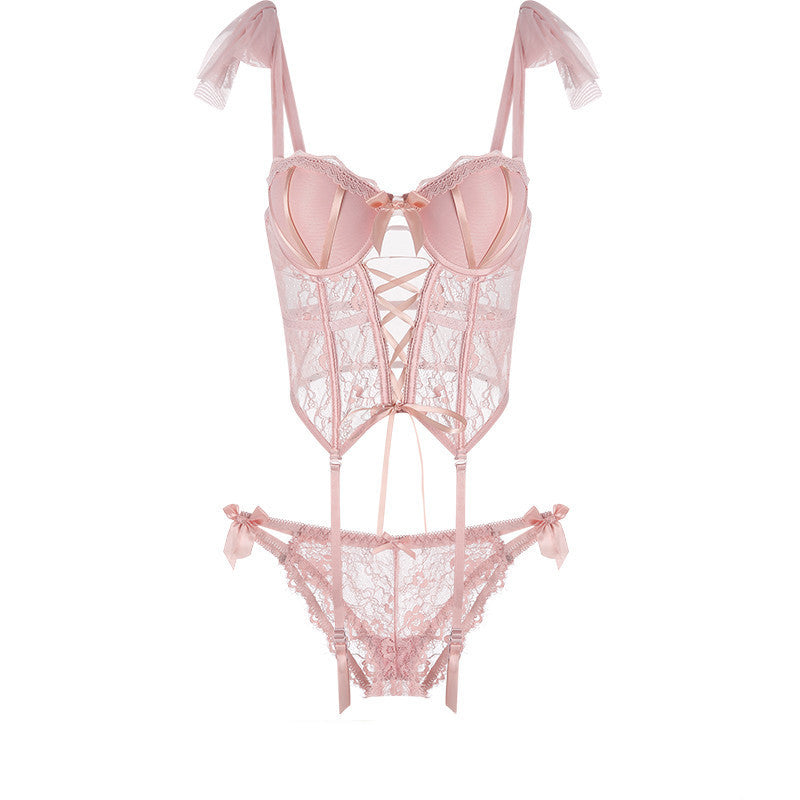 Lace Bow Bustier Set