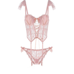 Lace Bow Bustier Set