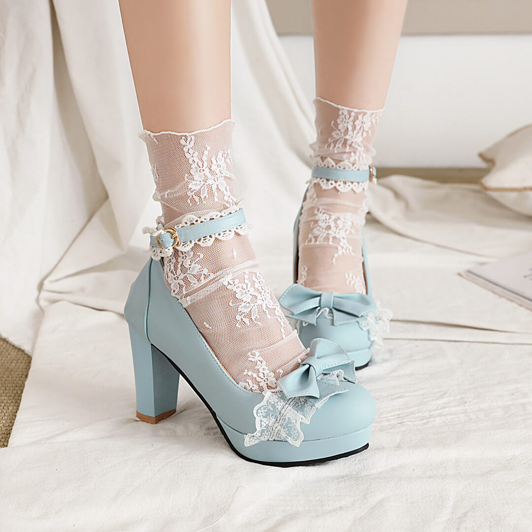 Lace Bow Lolita Shoes