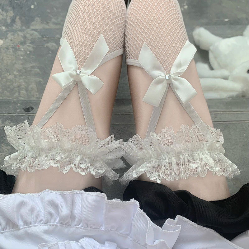 Lace Bow Mesh Stockings