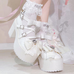 Lace Bow Platform Shoes