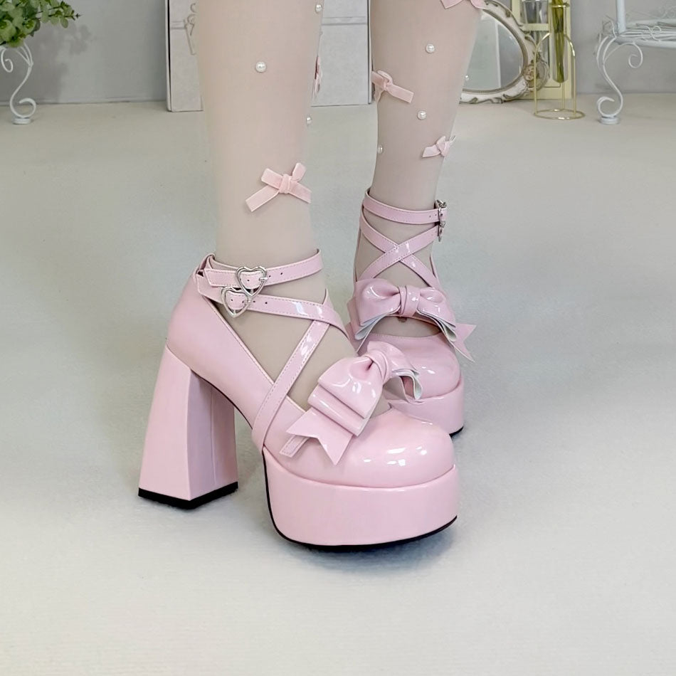 Lace Bow Pu Custom Shoes