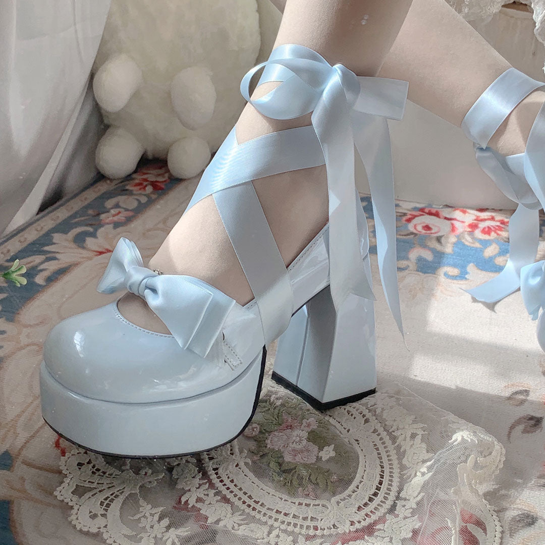 Lace Bow Pu Custom Shoes