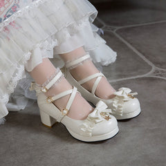 Lace Bow Star Lolita Shoes