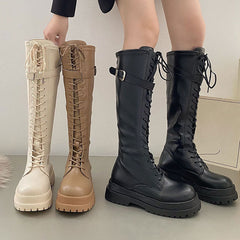 Lace Buckle Boots