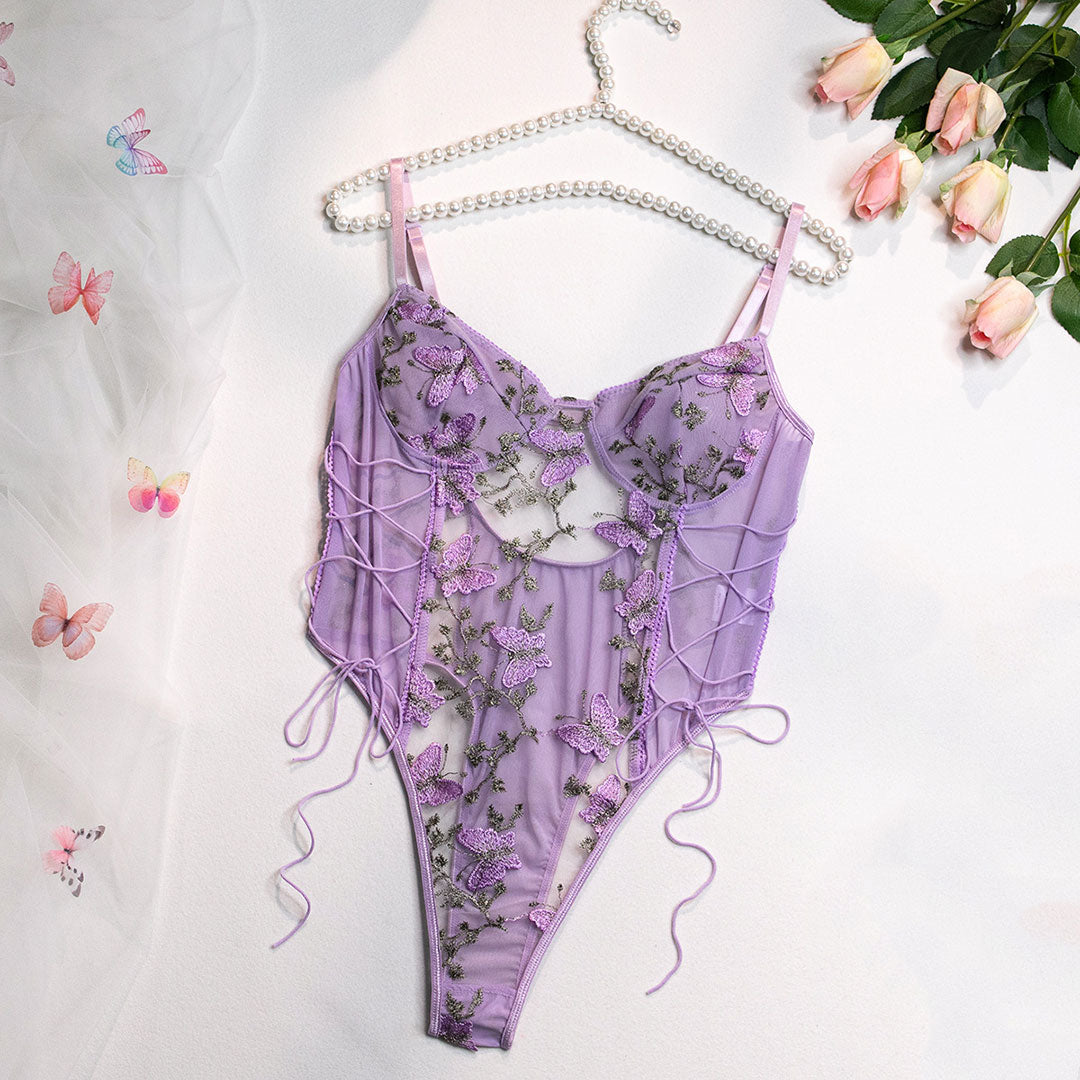 Lace Butterfly Flower Lingerie