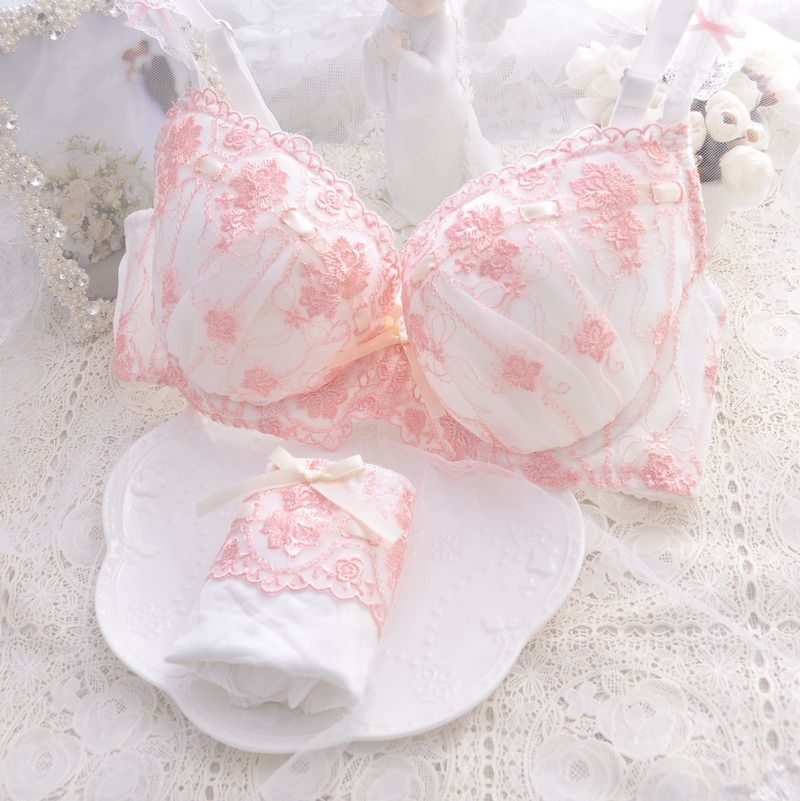 Lace Floral Bow Underwear Set