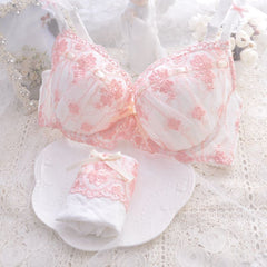 Lace Floral Bow Underwear Set