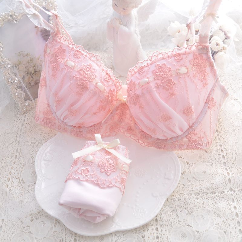 Lace Floral Bow Underwear Set