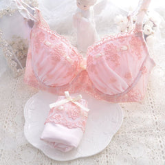 Lace Floral Bow Underwear Set