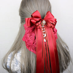 Lace Flower Bow Hair Clip