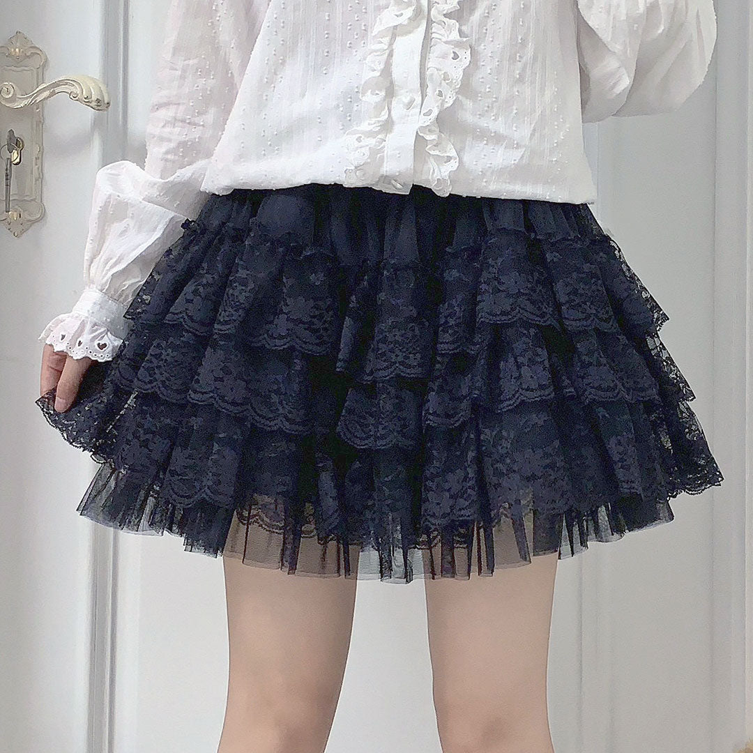 Lace Mesh Cake Skirt