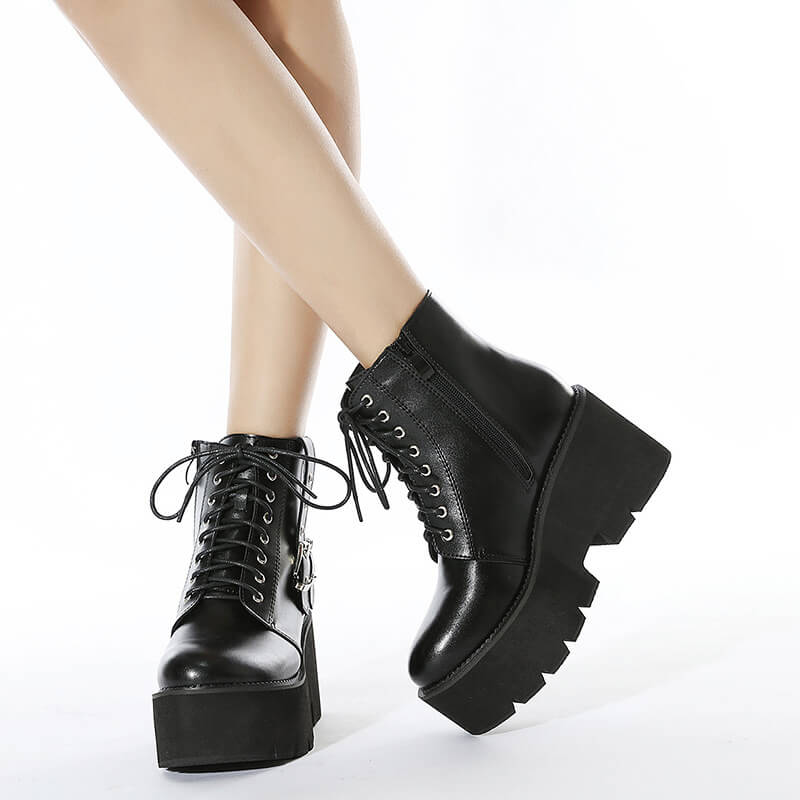 Buckle Zipper Boots