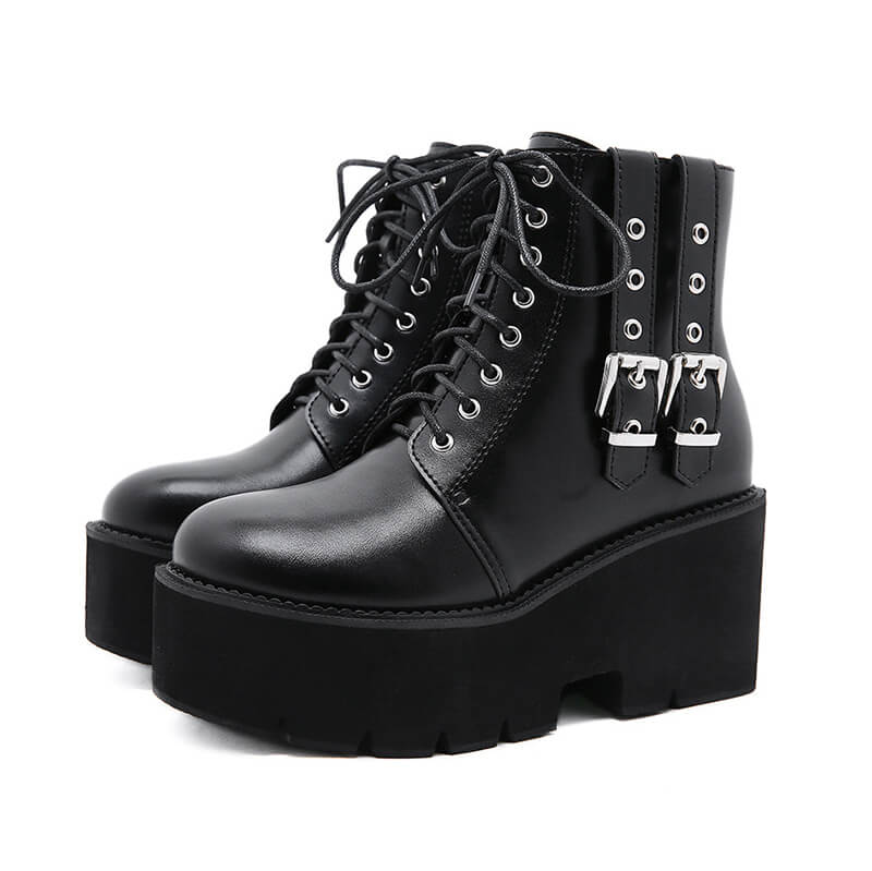 Buckle Zipper Boots