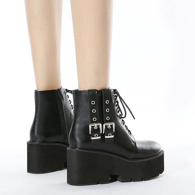 Buckle Zipper Boots