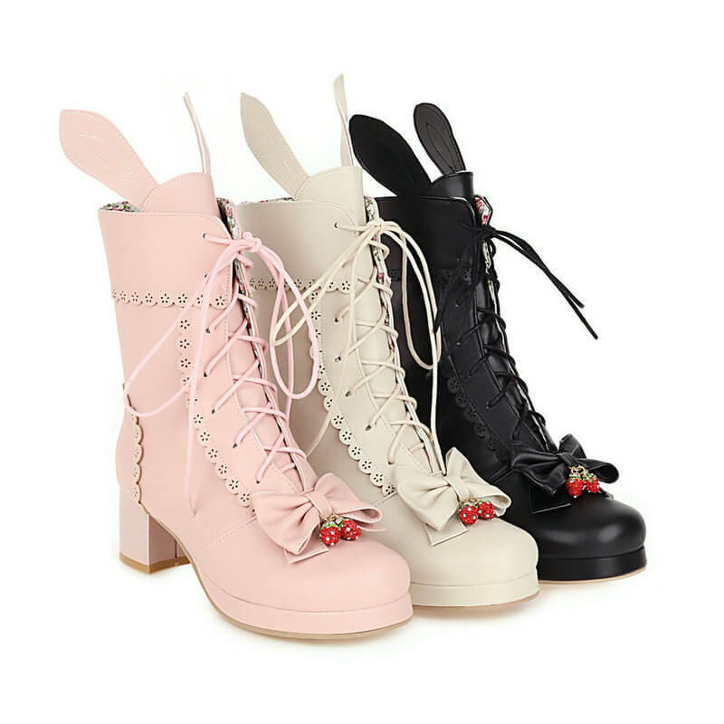 Lolita Bow Bunny Boots