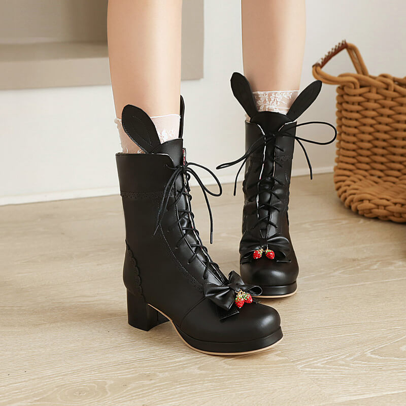 Lolita Bow Bunny Boots