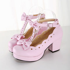 Kawaii Bow Heels Shoes