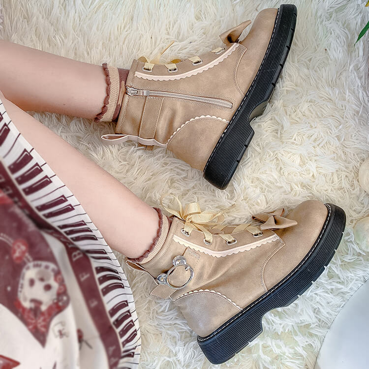 Lolita Bow Lace Boots