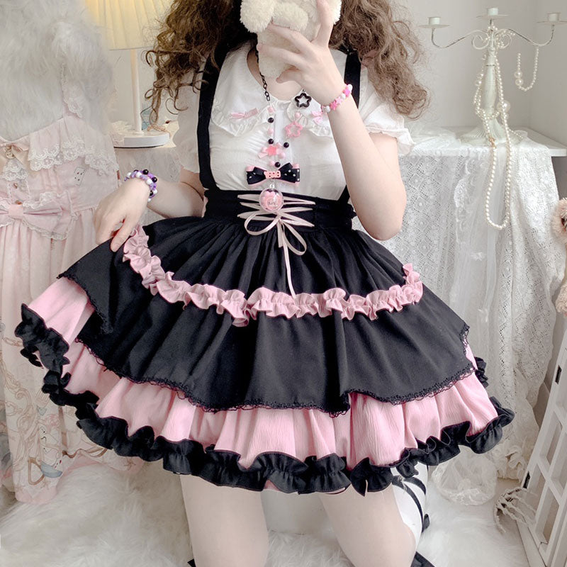 Lolita Bow Suspender Skirt