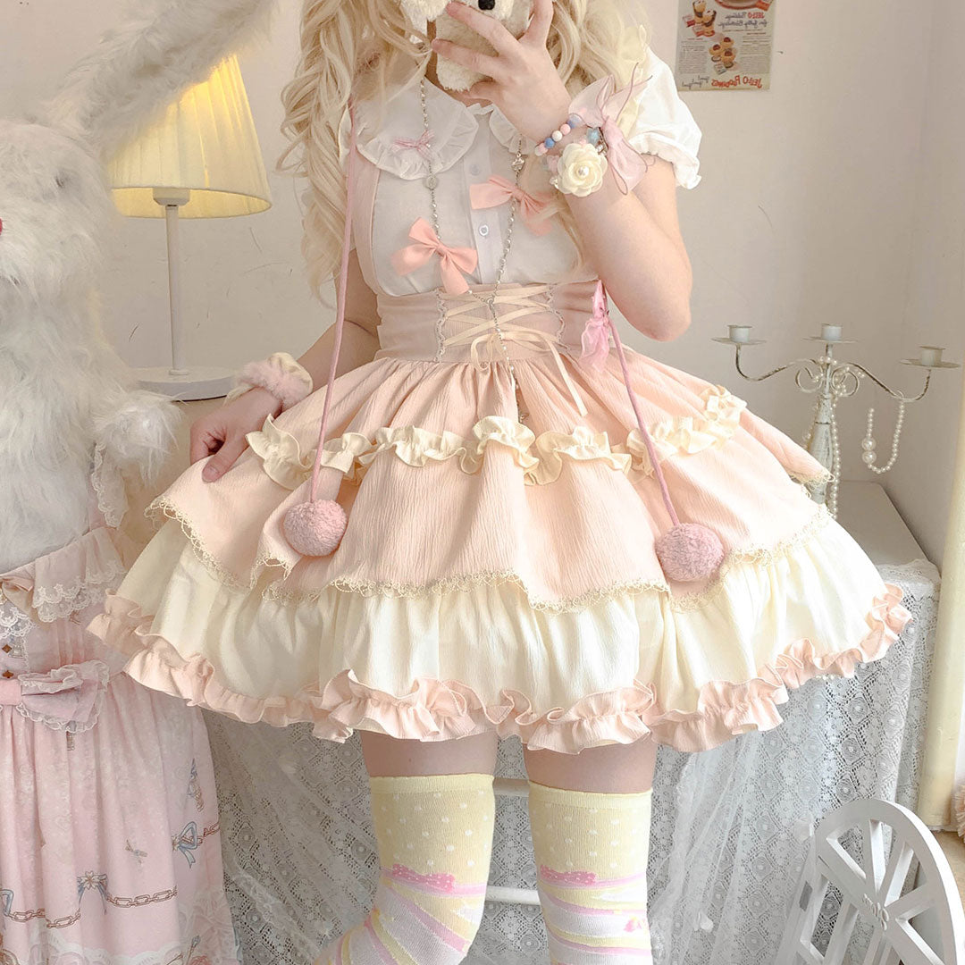 Lolita Bow Suspender Skirt