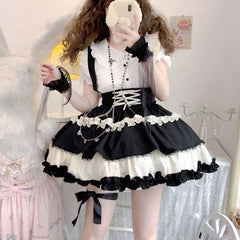 Lolita Bow Suspender Skirt