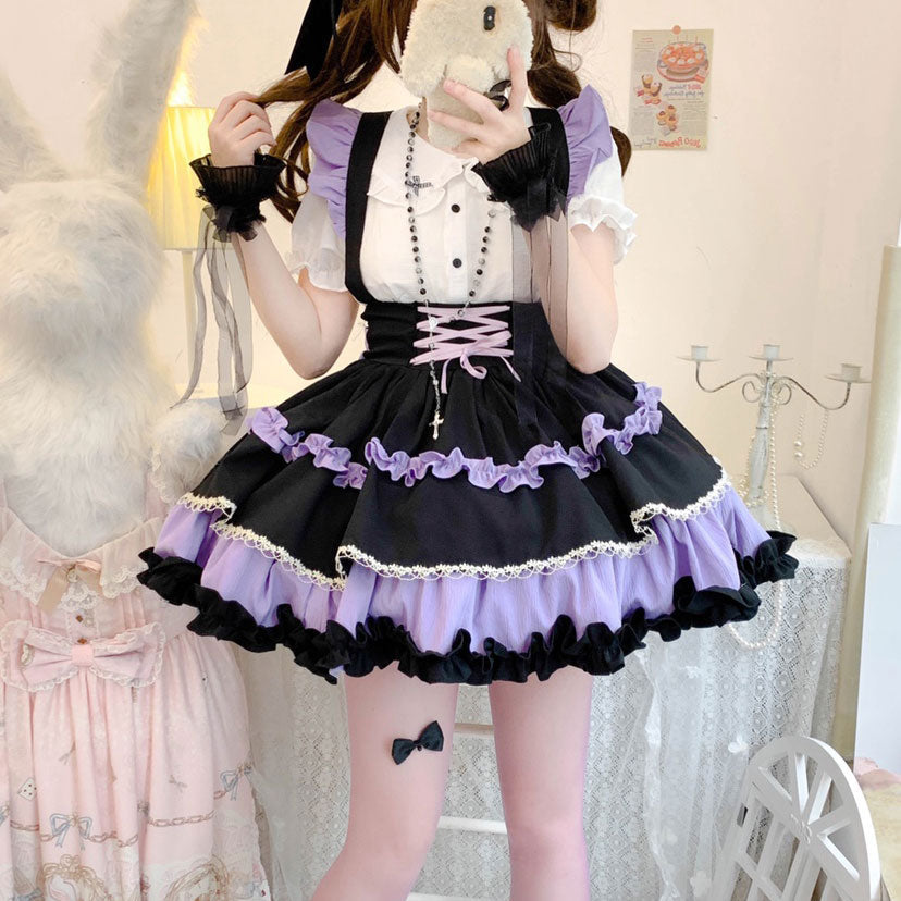 Lolita Bow Suspender Skirt