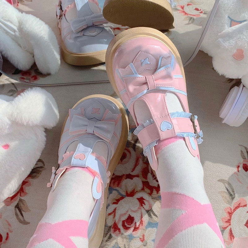 Lolita Bunny Pastel Bow Shoes