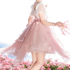 Lolita Lace Floral Pink Dress