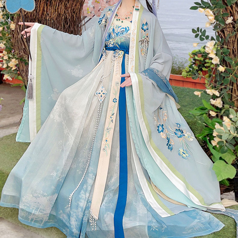 Lotus Blue Hanfu Dress