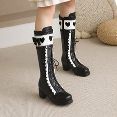 Love Lace Bow Boots