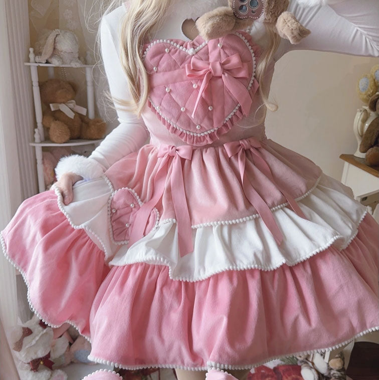 Love Lolita Bow Dress Cape Set