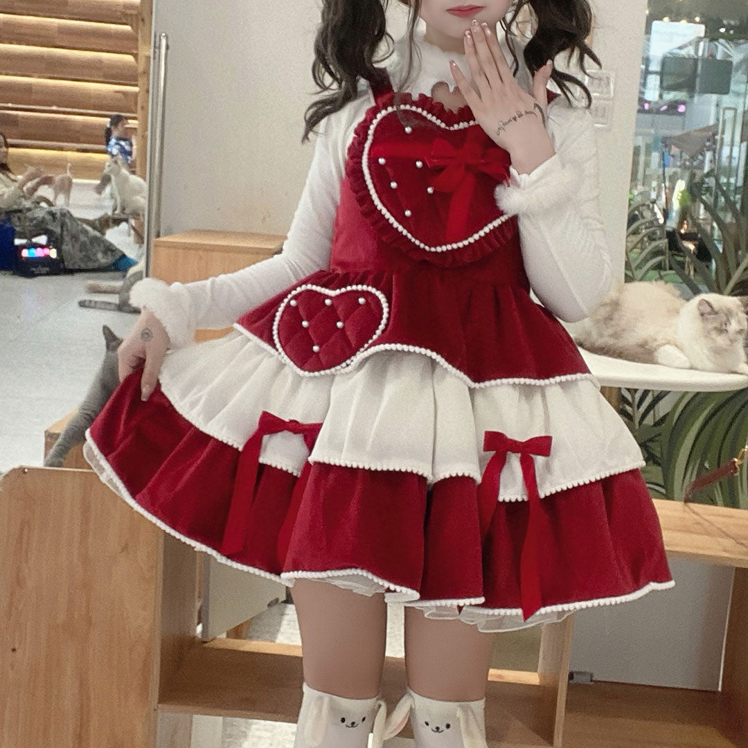 Love Lolita Bow Dress Cape Set