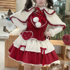 Love Lolita Bow Dress Cape Set