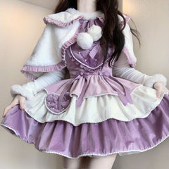 Love Lolita Bow Dress Cape Set