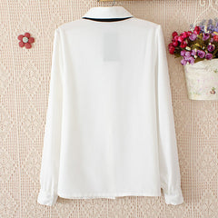 Fashion Students Bow Chiffon Blouse