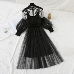 Lace Flower Gauze Dress