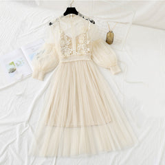 Lace Flower Gauze Dress