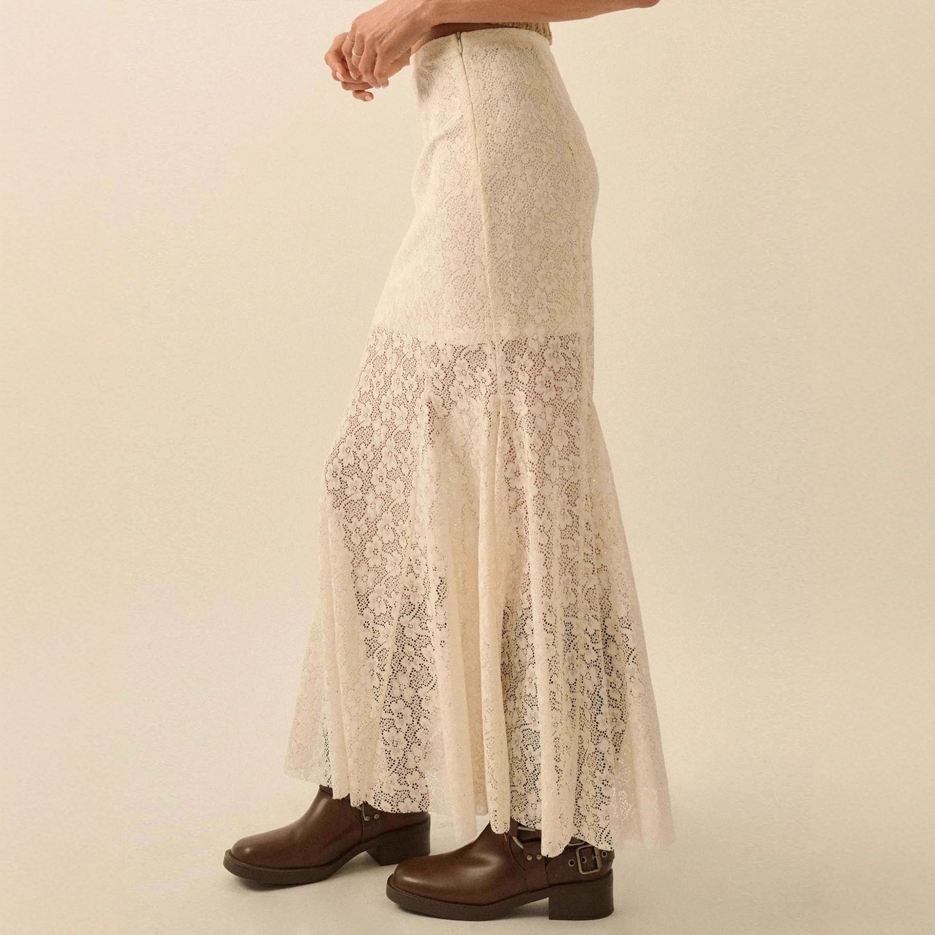 Chic jacquard hollow fishtail skirt