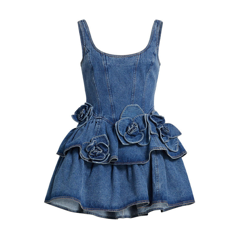 Denim Mini Halter High Street Dress